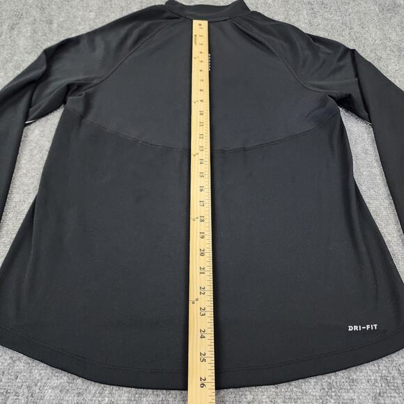 Nike Pullover Womens Medium Black 1/4 Zip Reflective Long Sleeve Thumb Active - Picture 6 of 16